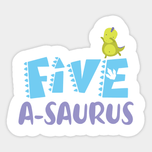 Family Dinosaur Matching 5th Birthday Five-A-Saurus Gift For Boys Kids toddlers Sticker